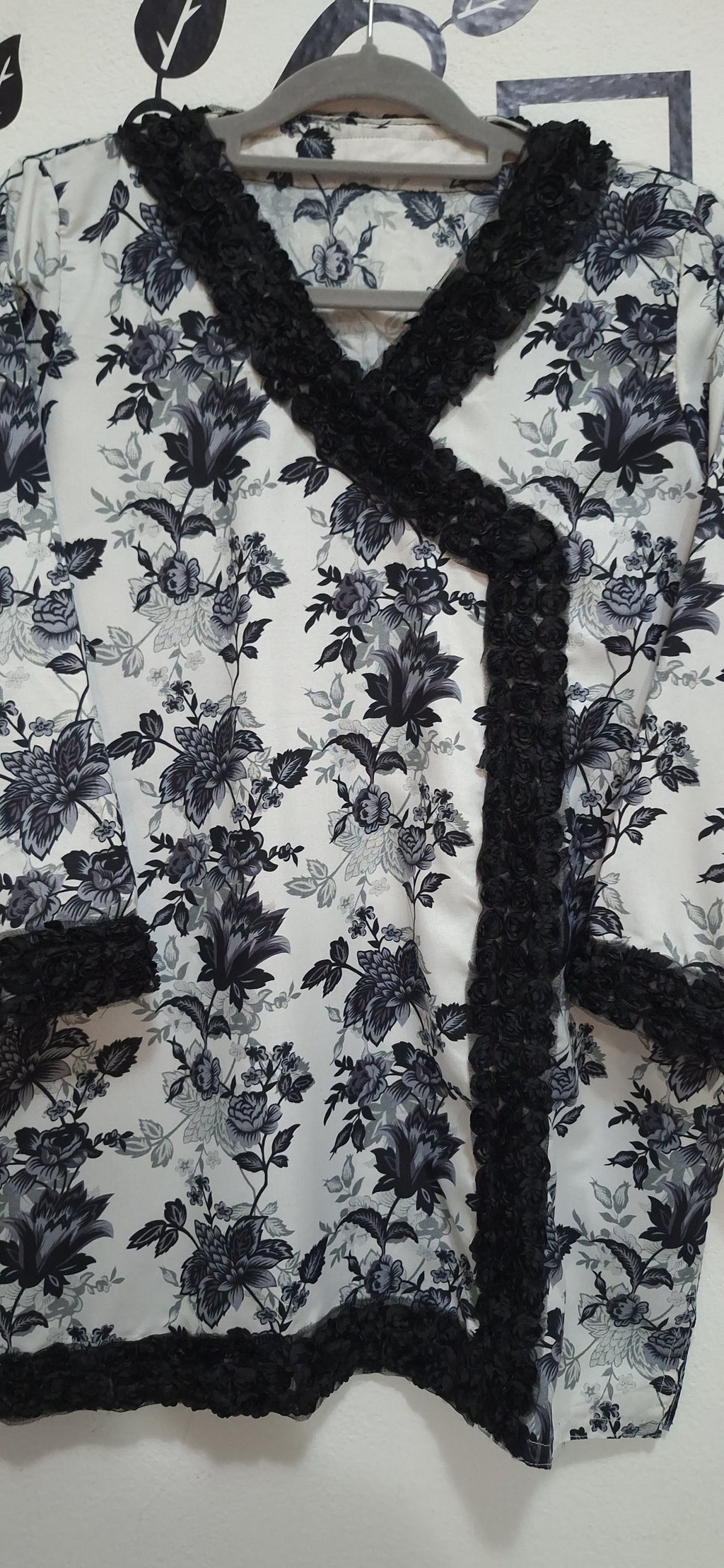 Black/White floral print coord