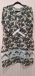Black floral print with skin base coord set
