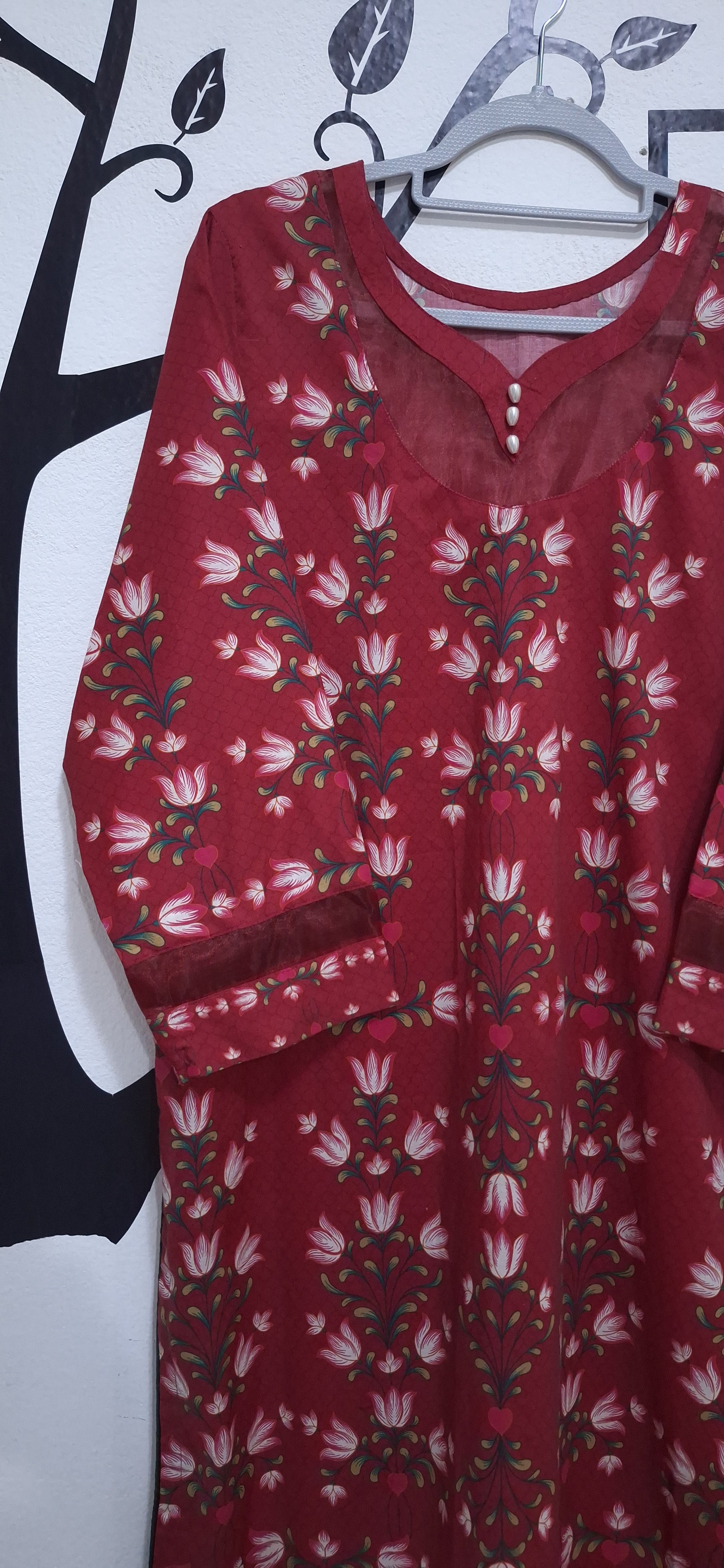 J. Maroon floral print