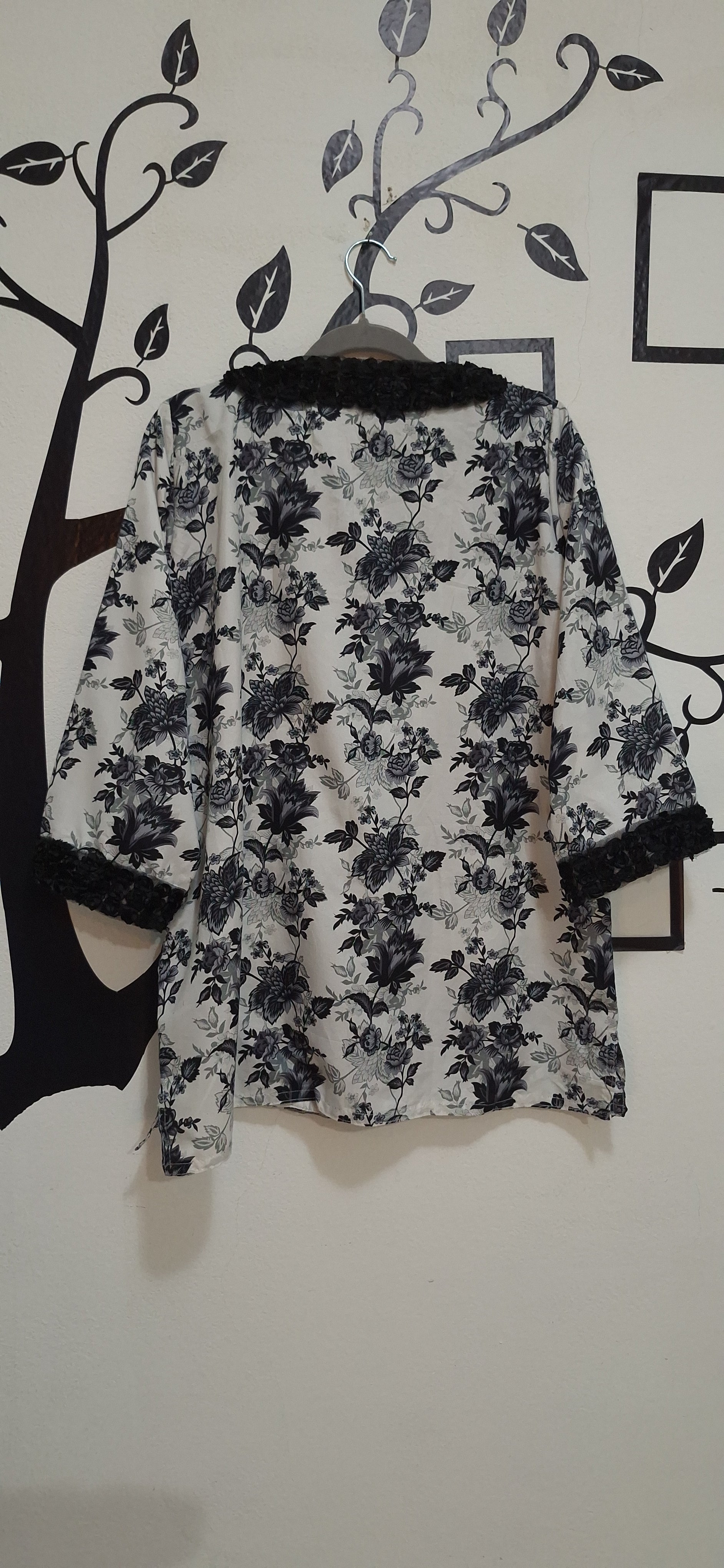 Black/White floral print coord