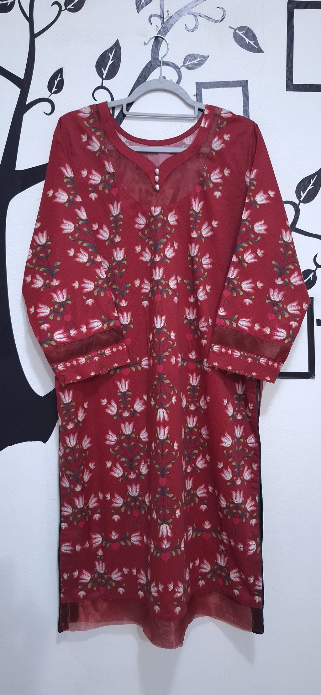 J. Maroon floral print