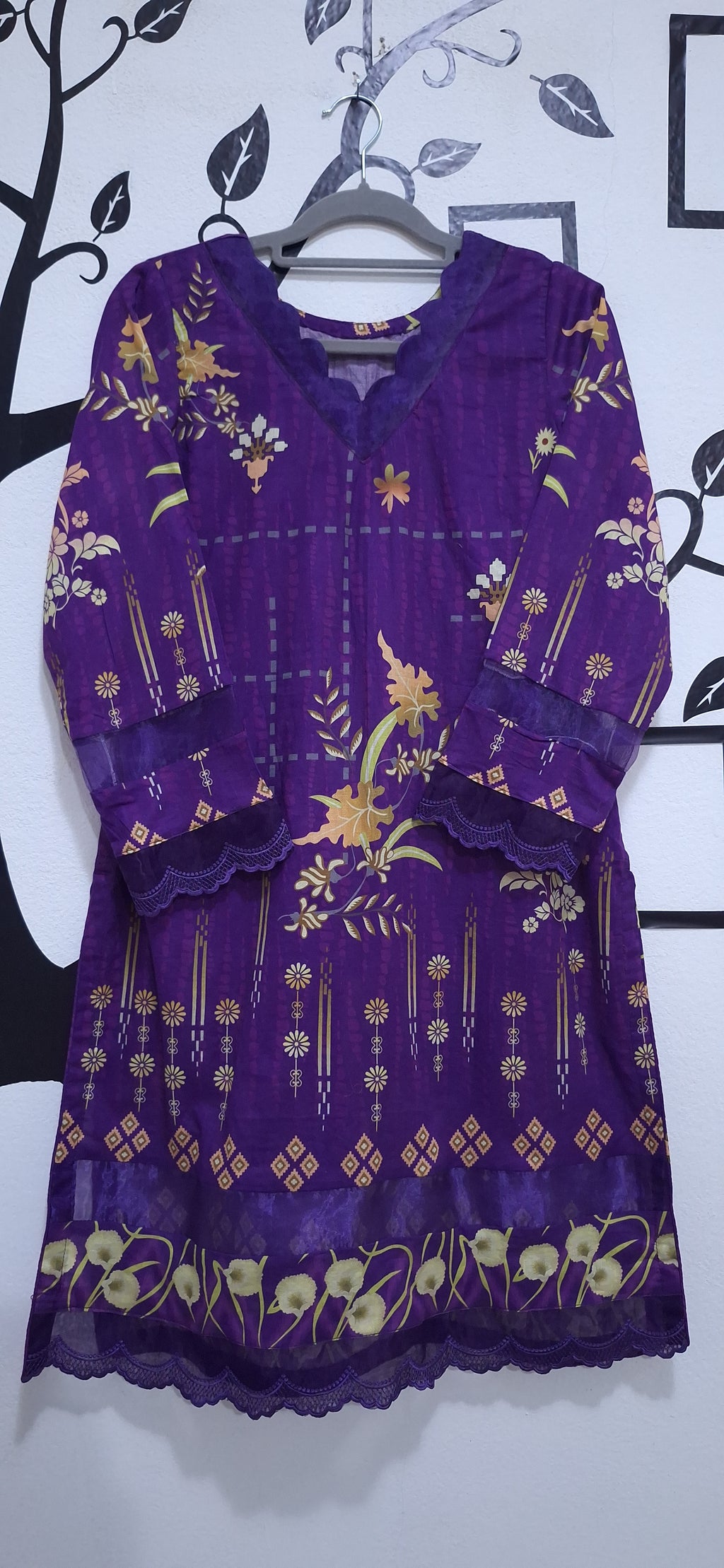 Purple lawn Silk Dubata