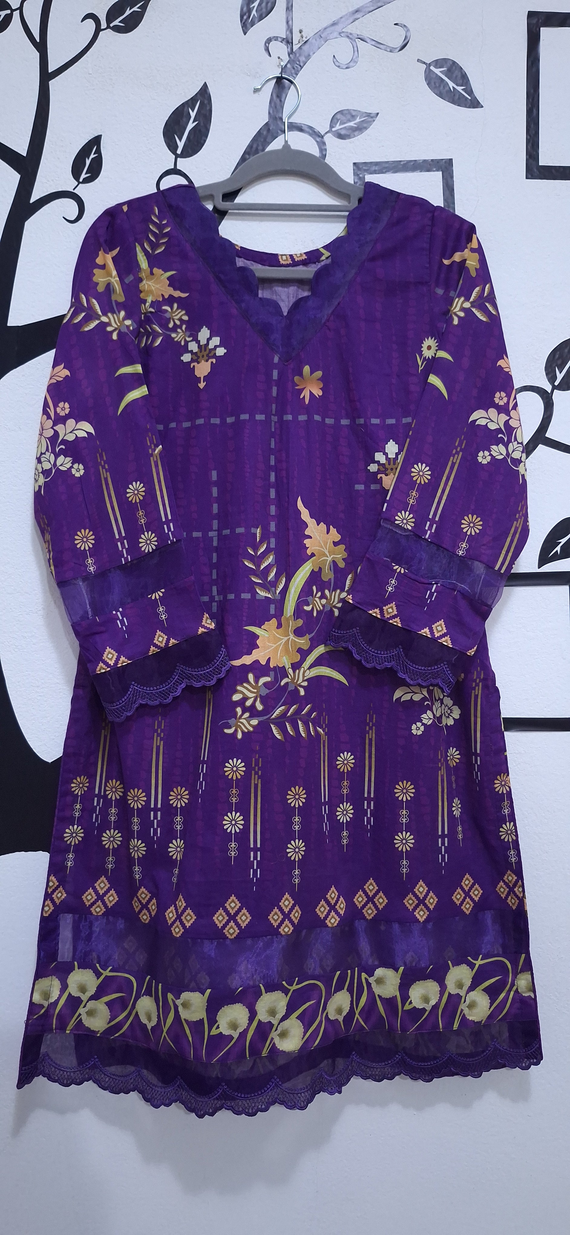 Purple lawn Silk Dubata