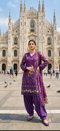 Purple lawn Silk Dubata